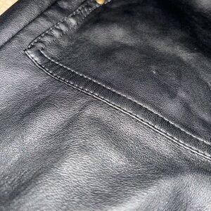 Faux leather joggers with pockets